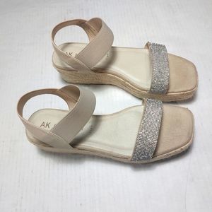 AK Anne Kline Natalia Espardrilles Tan Open Toe Sandals Size 11M